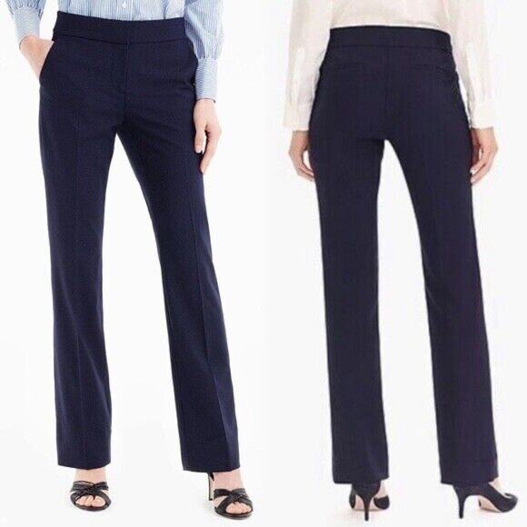 J.Crew Black Edie Four Season Stretch Full Length Trouser Pant Size 6 Tall - Picture 1 of 12